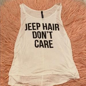 White and black “jeep”  tank top